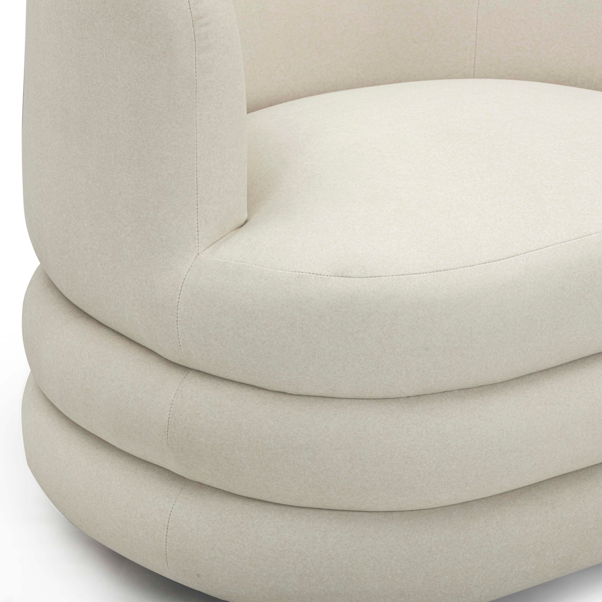 Astor Performance Faux Mohair Swivel Hotel Lounge Chair Cream by Tov Furniture