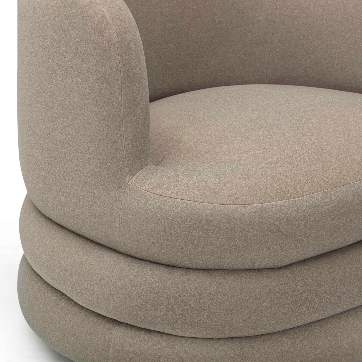 Astor Performance Faux Mohair Swivel Hotel Lounge Chair Taupe by Tov Furniture