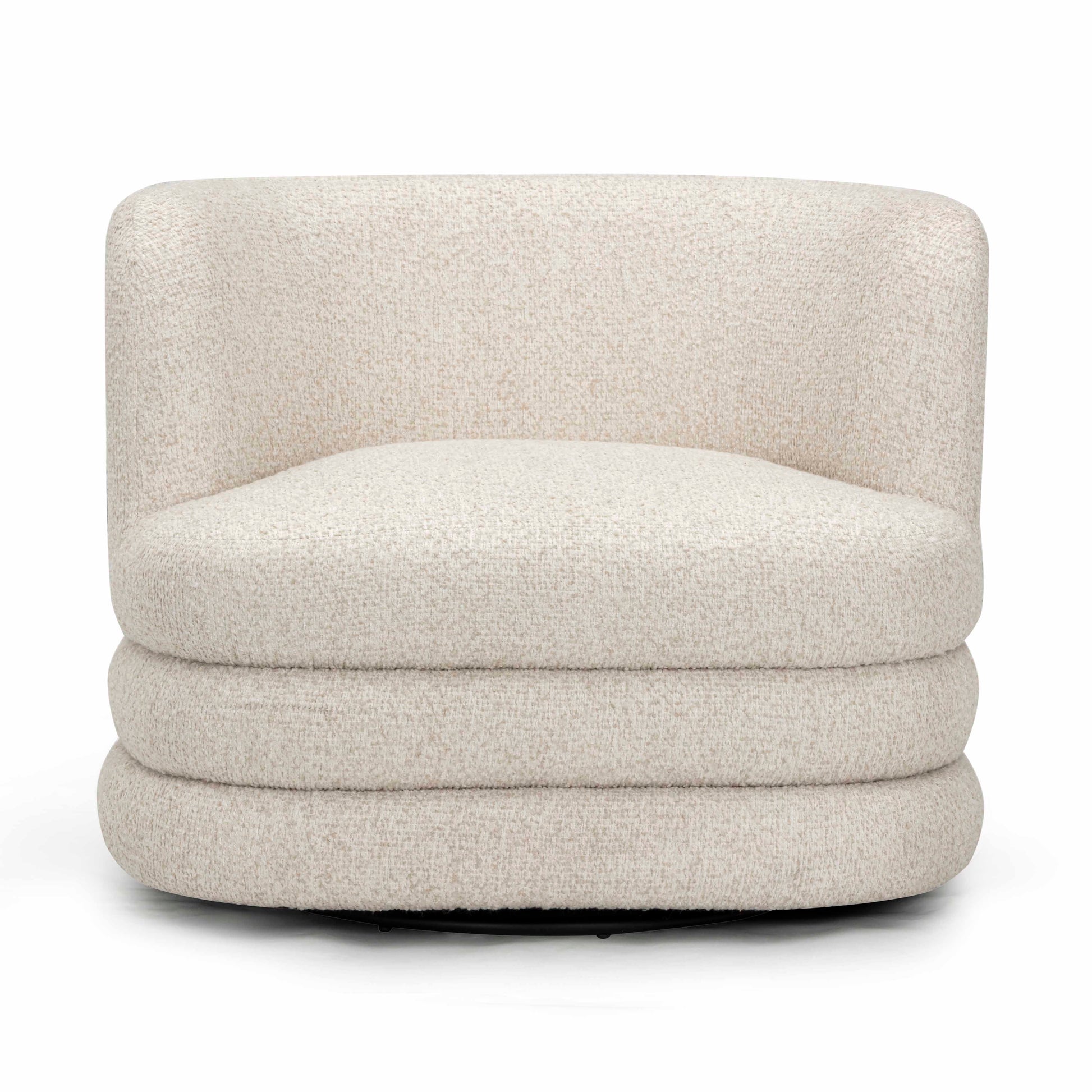 Astor Heavy Performance Boucle Swivel Hotel Lounge Chair Cream by Tov Furniture