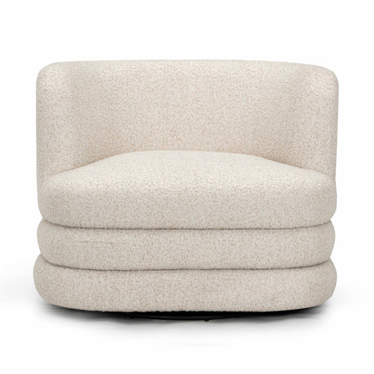 Astor Heavy Performance Boucle Swivel Hotel Lounge Chair Cream by Tov Furniture