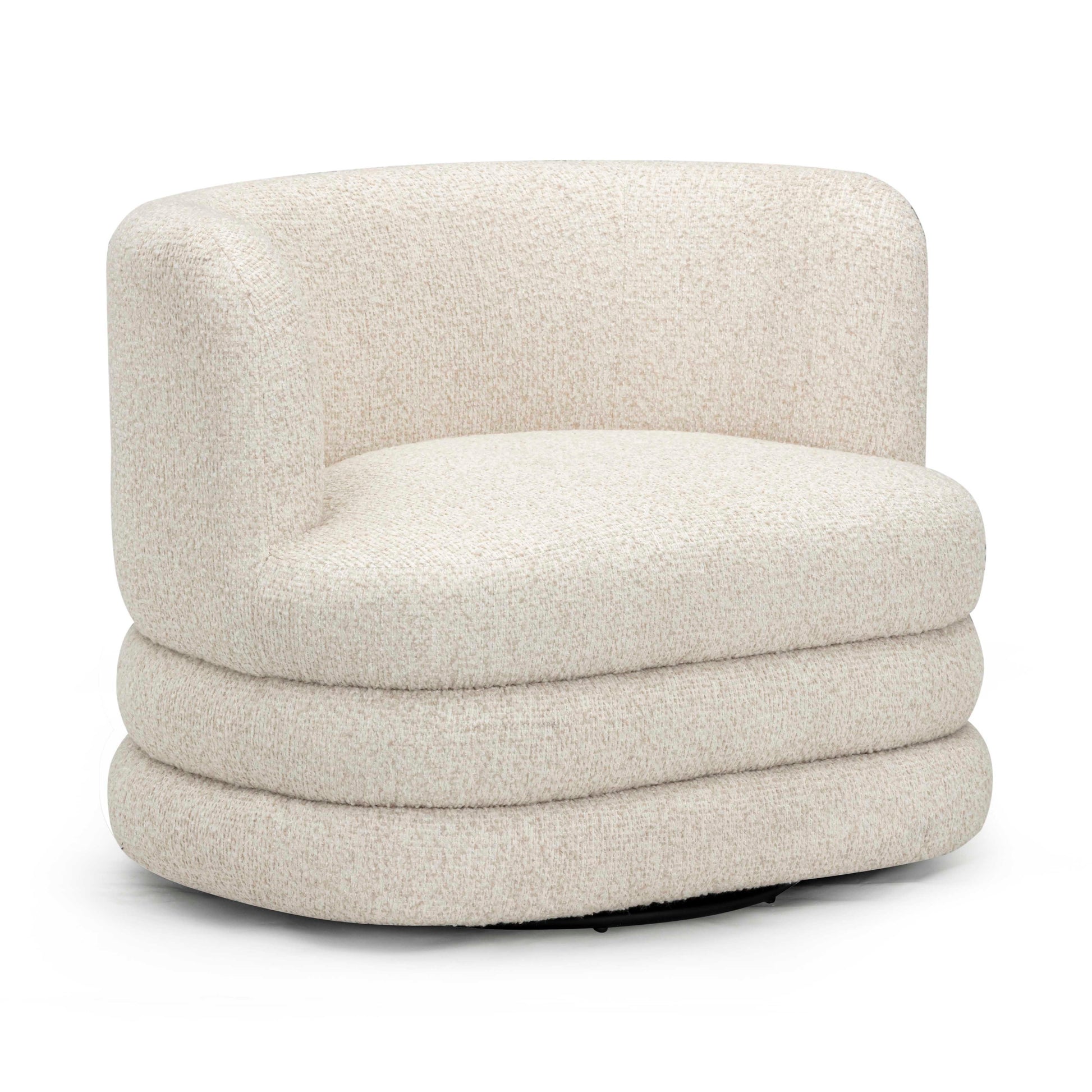 Astor Heavy Performance Boucle Swivel Hotel Lounge Chair Cream by Tov Furniture