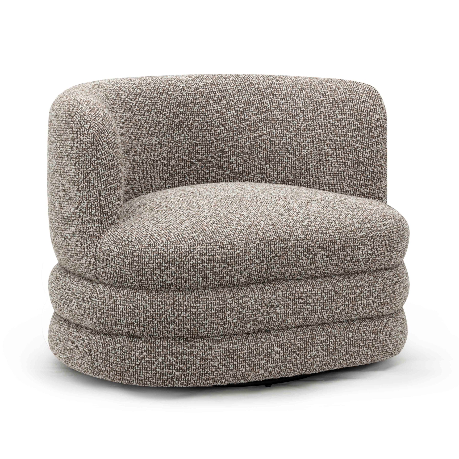 Astor Heavy Performance Boucle Swivel Hotel Lounge Chair Heathered Grey by Tov Furniture