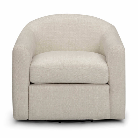 Thao Contract-Grade Basketweave Fabric Swivel Accent Chair Cream by Tov Furniture