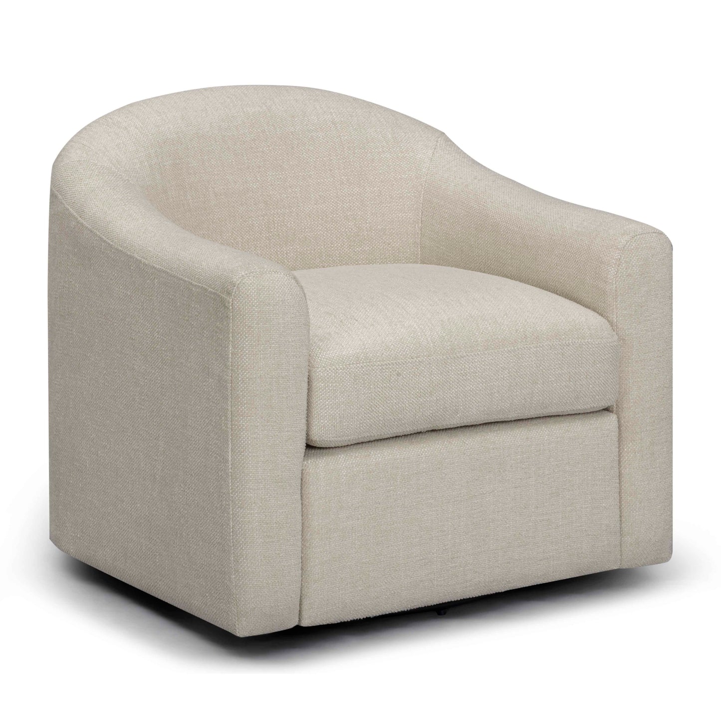 Thao Contract-Grade Basketweave Fabric Swivel Accent Chair Cream by Tov Furniture