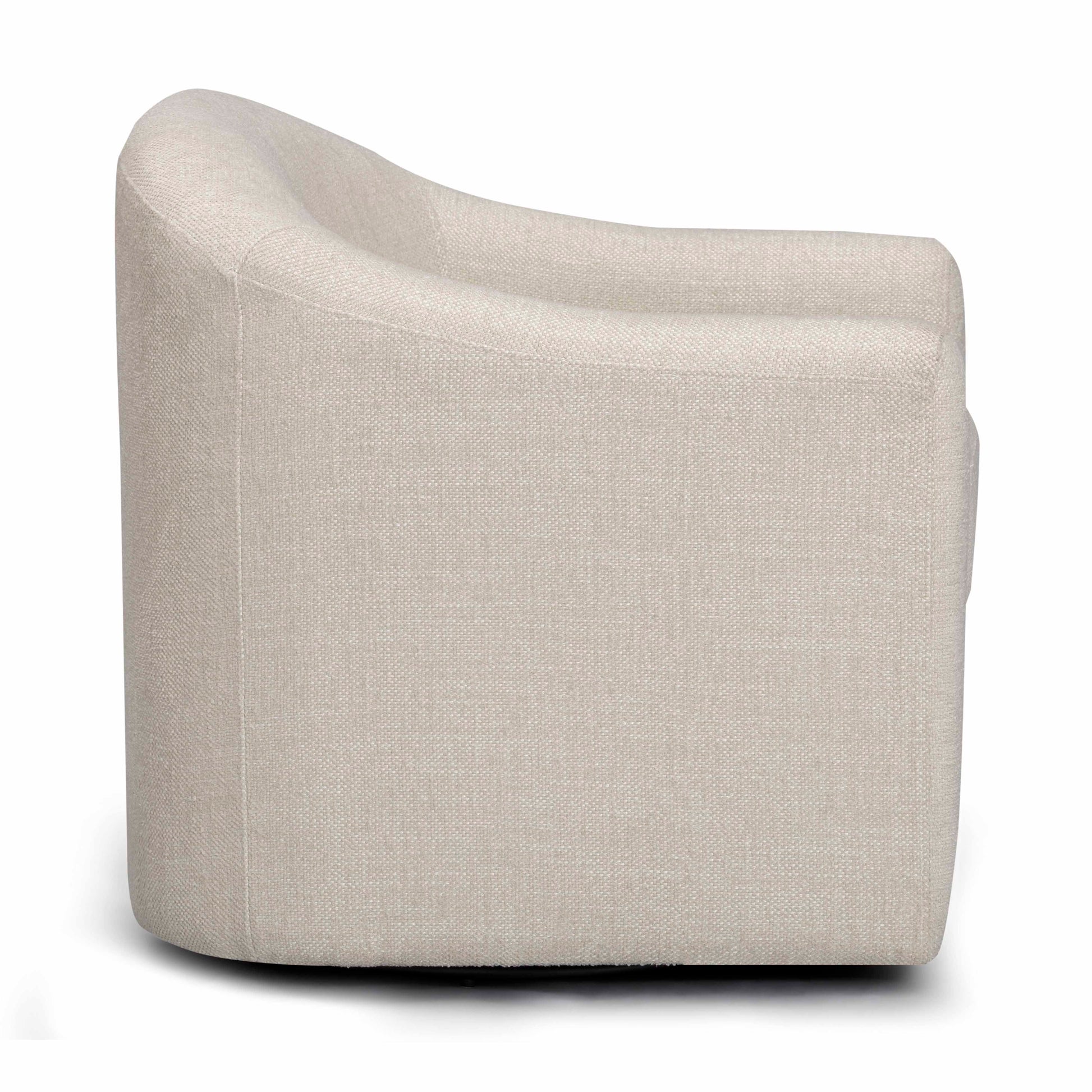 Thao Contract-Grade Basketweave Fabric Swivel Accent Chair Cream by Tov Furniture