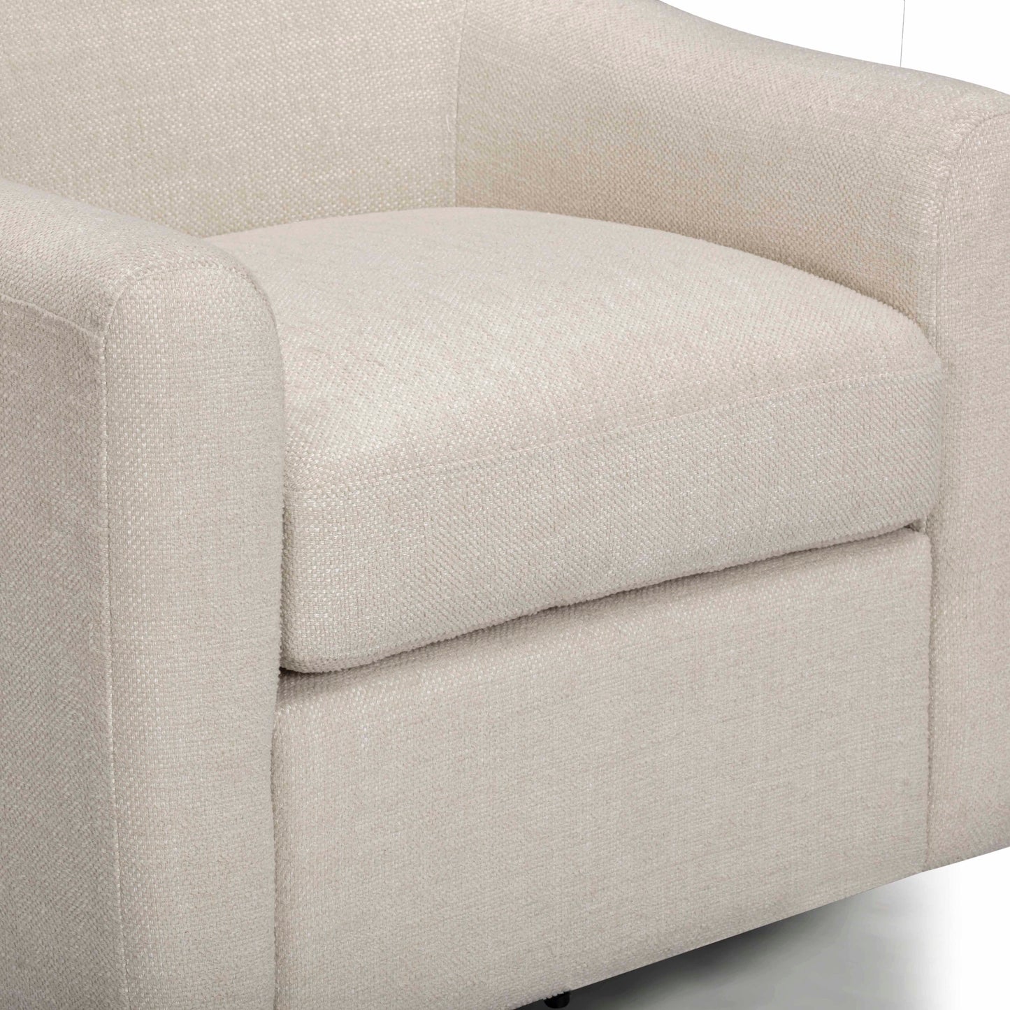 Thao Contract-Grade Basketweave Fabric Swivel Accent Chair Cream by Tov Furniture