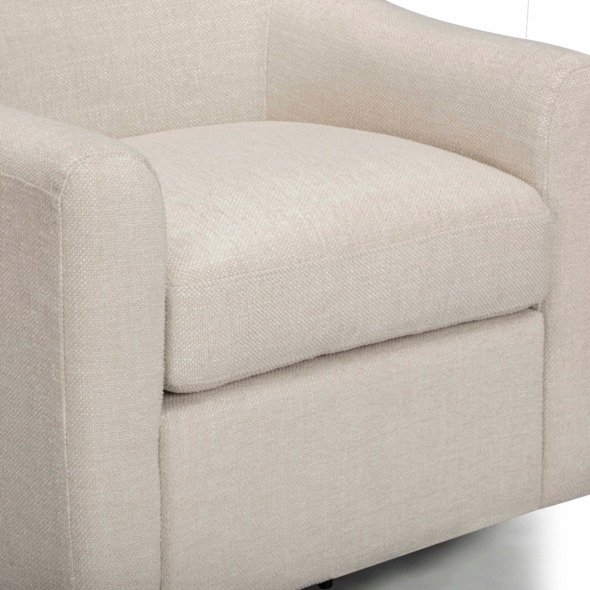 Thao Contract-Grade Basketweave Fabric Swivel Accent Chair Cream by Tov Furniture