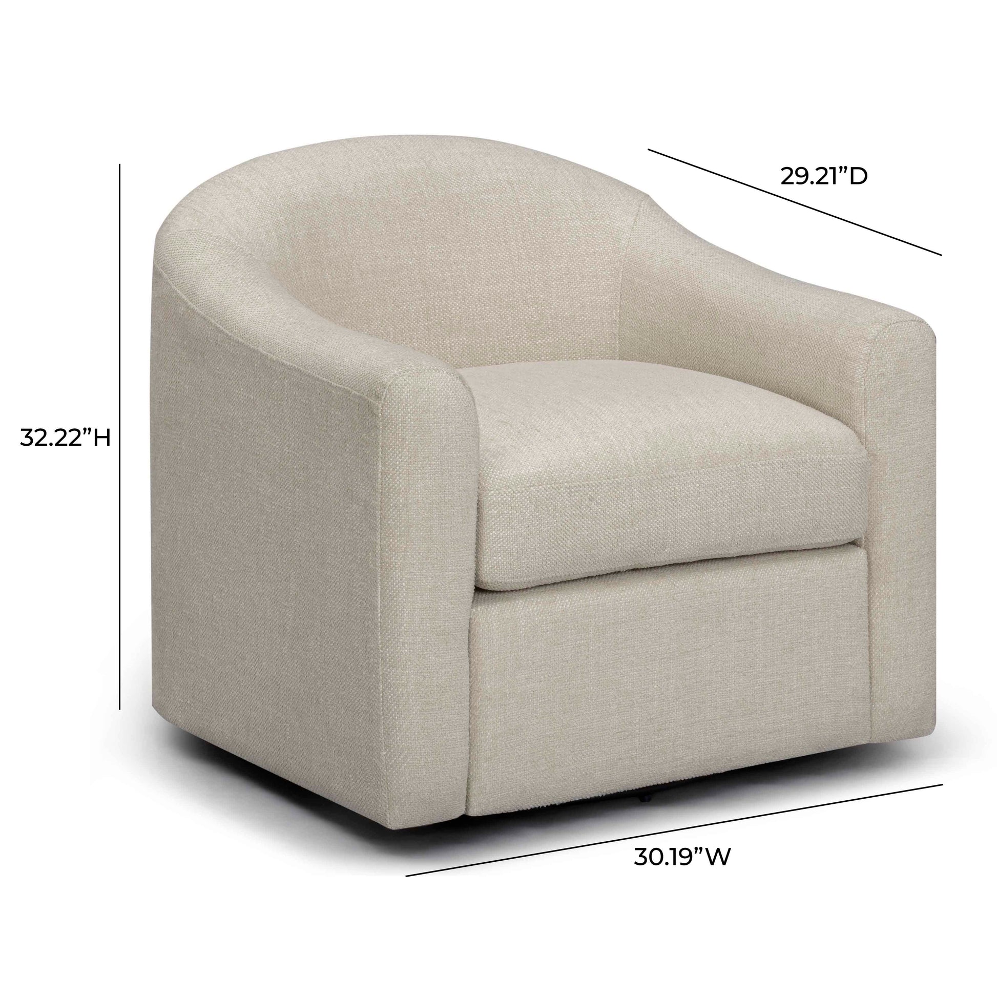 Thao Contract-Grade Basketweave Fabric Swivel Accent Chair Cream by Tov Furniture