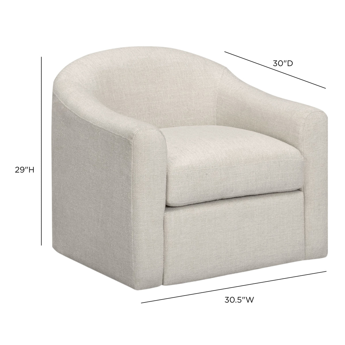 Thao Cream Contract-Grade Basketweave Fabric Swivel Accent Chair by TOV Furniture – photo 7 of 8