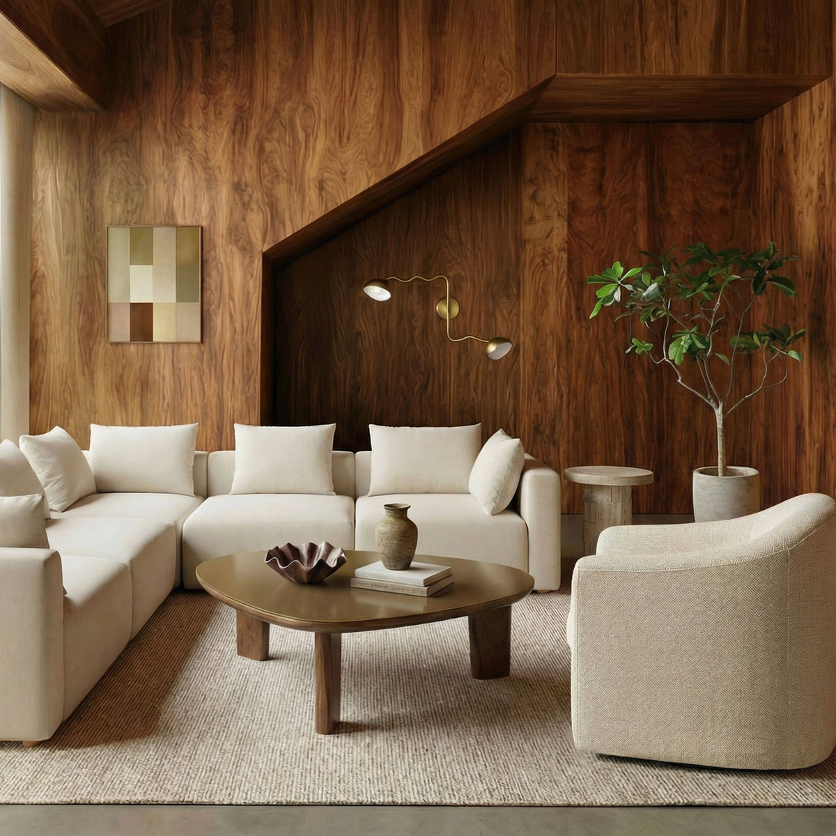 Thao Cream Contract-Grade Basketweave Fabric Swivel Accent Chair by TOV Furniture – photo 2 of 8
