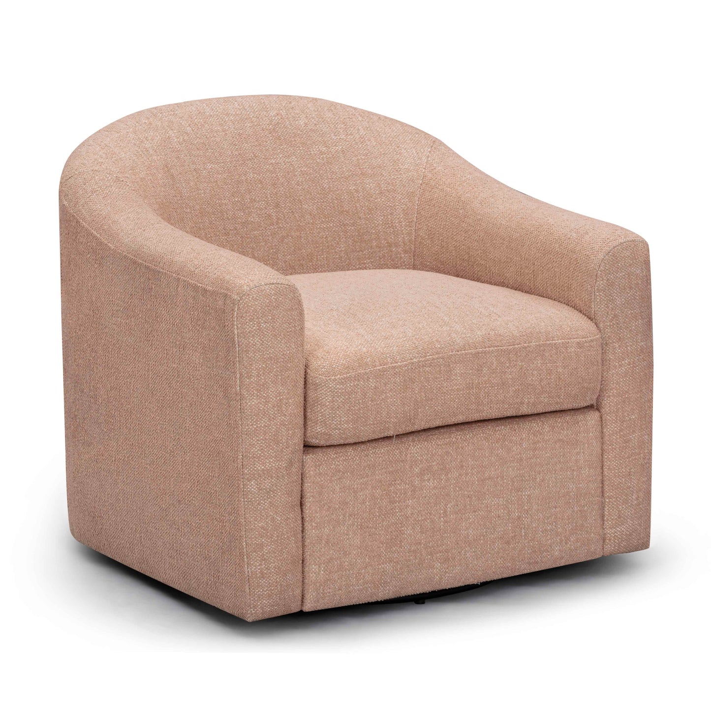 Thao Contract-Grade Basketweave Fabric Swivel Accent Chair Blush by Tov Furniture