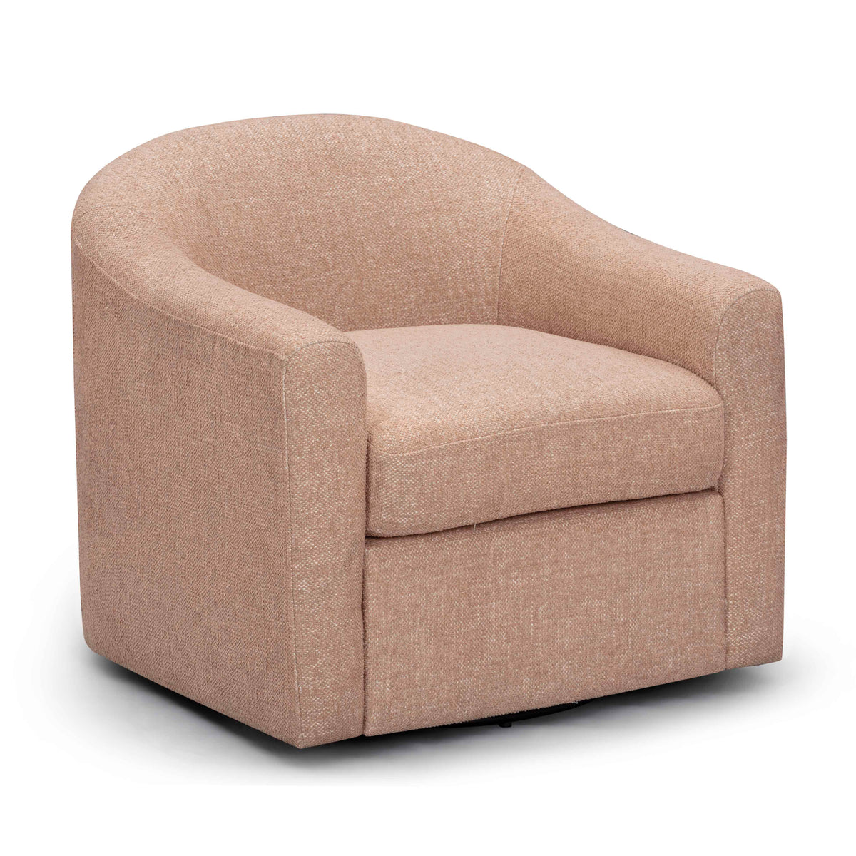 Thao Blush Contract-Grade Basketweave Fabric Swivel Accent Chair by TOV Furniture – photo 1 of 8