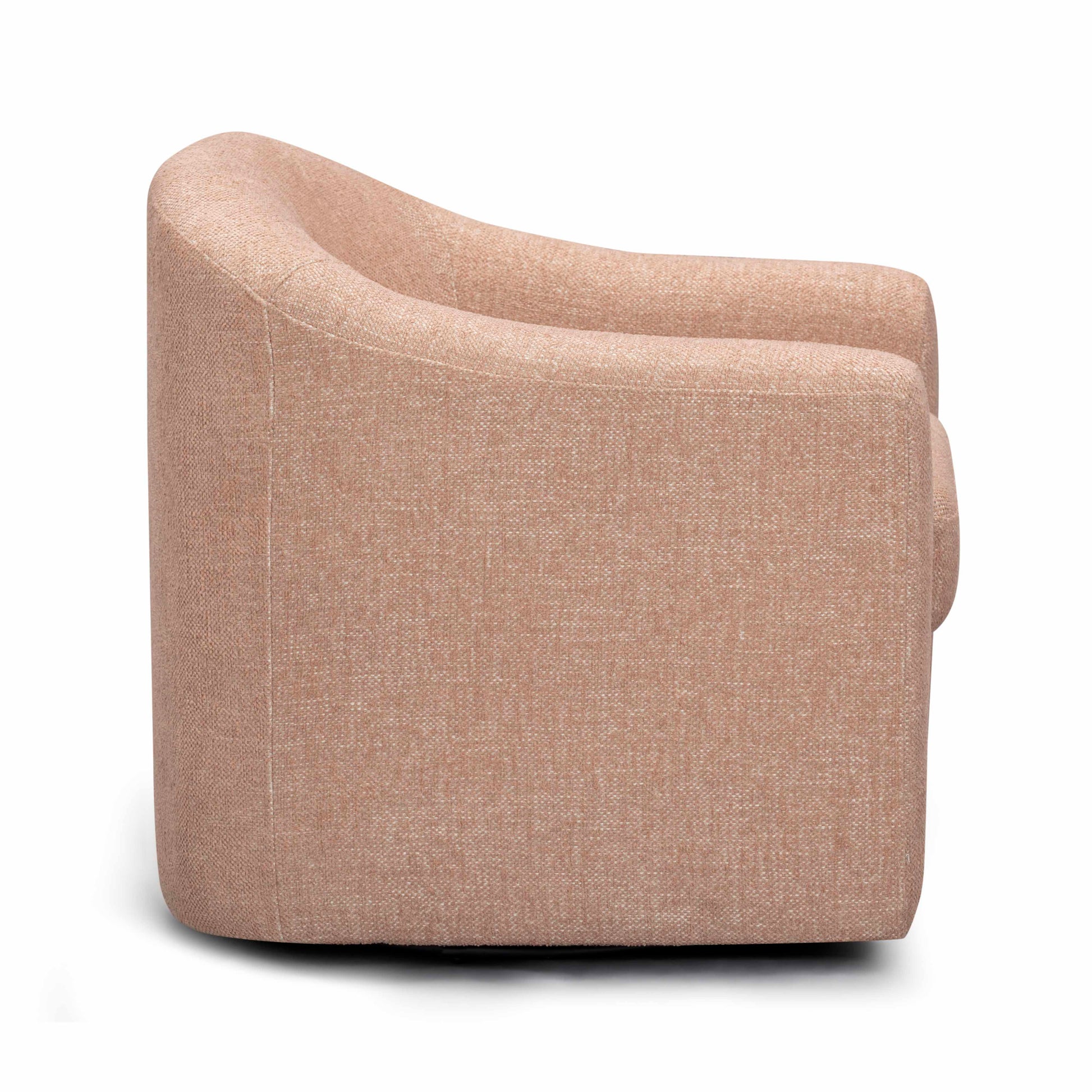 Thao Contract-Grade Basketweave Fabric Swivel Accent Chair Blush by Tov Furniture