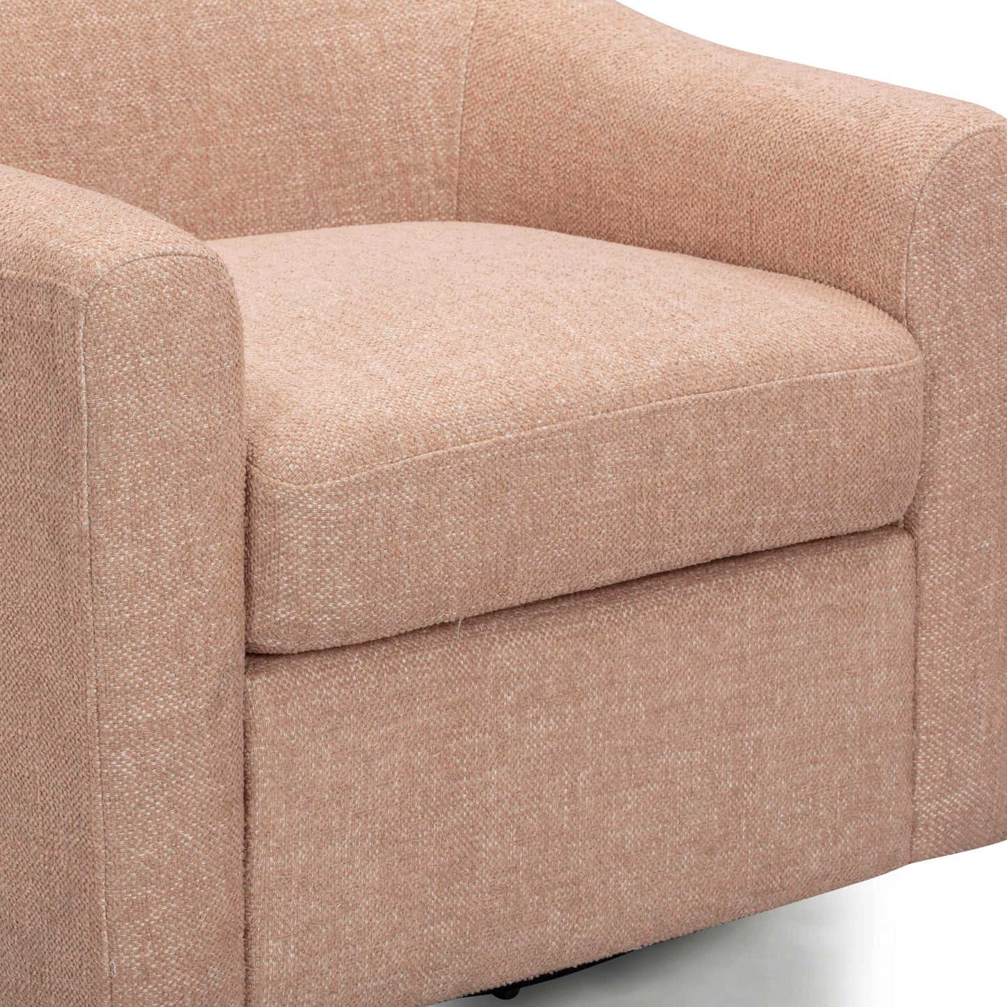Thao Contract-Grade Basketweave Fabric Swivel Accent Chair Blush by Tov Furniture