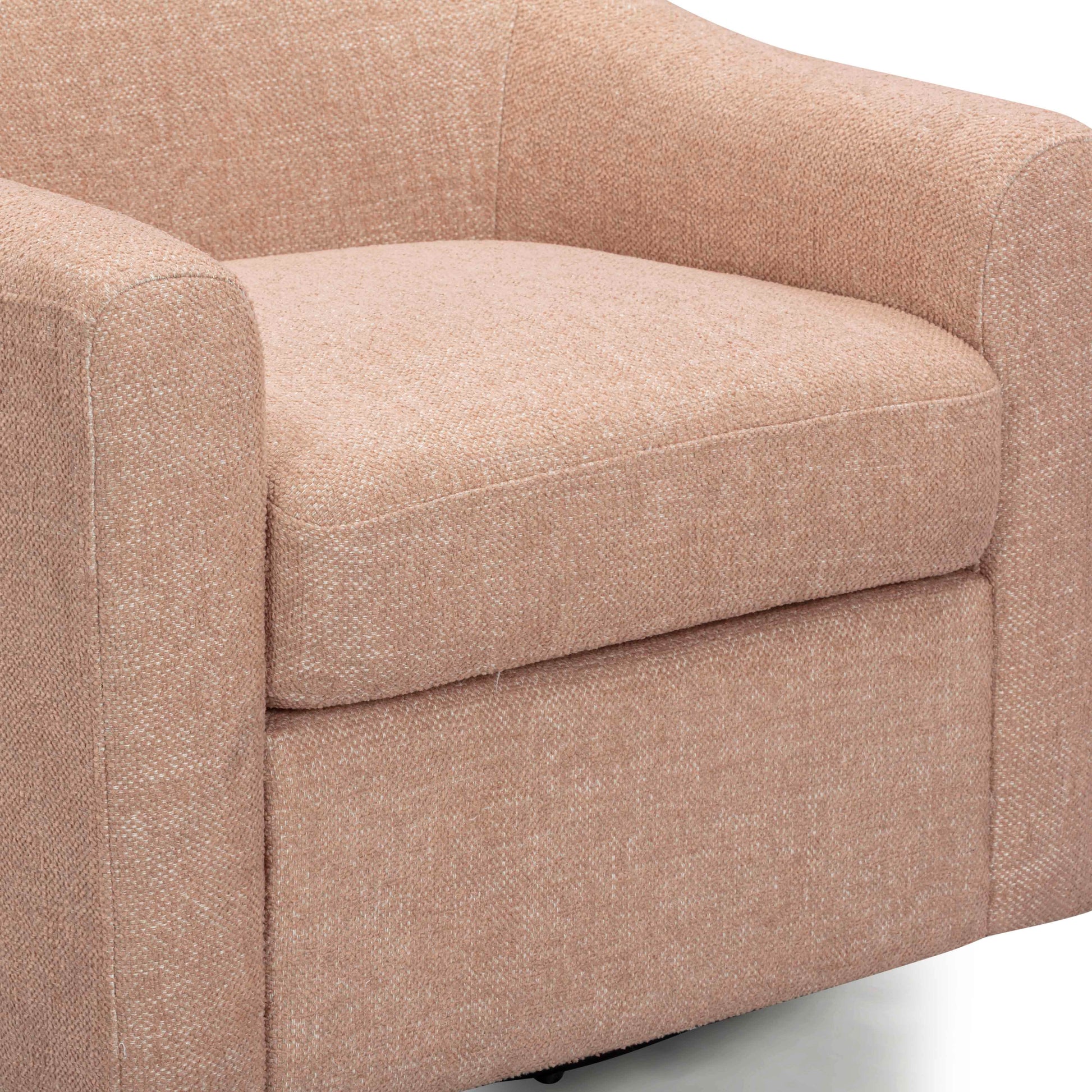 Thao Contract-Grade Basketweave Fabric Swivel Accent Chair Blush by Tov Furniture