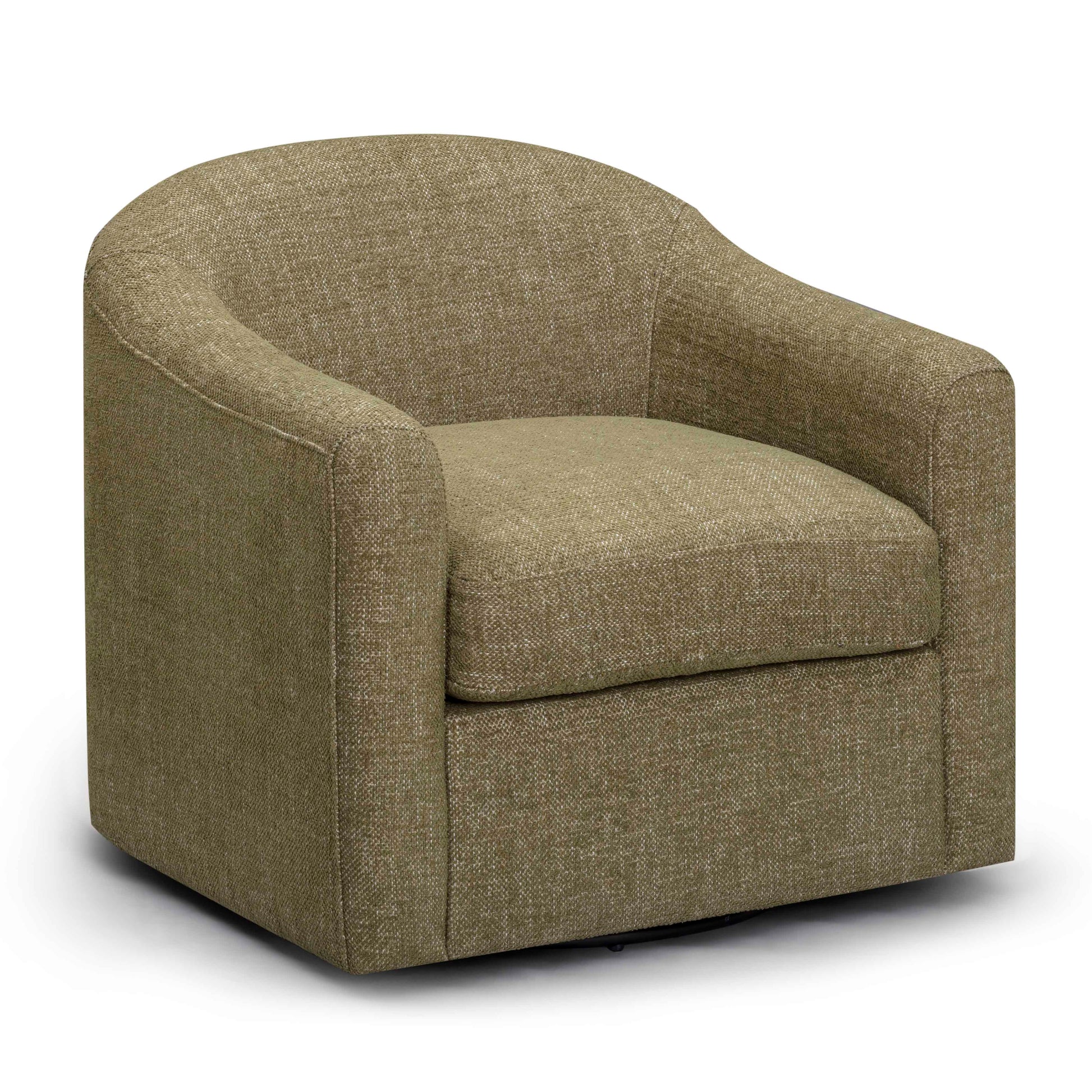 Thao Contract-Grade Basketweave Fabric Swivel Accent Chair Green by Tov Furniture