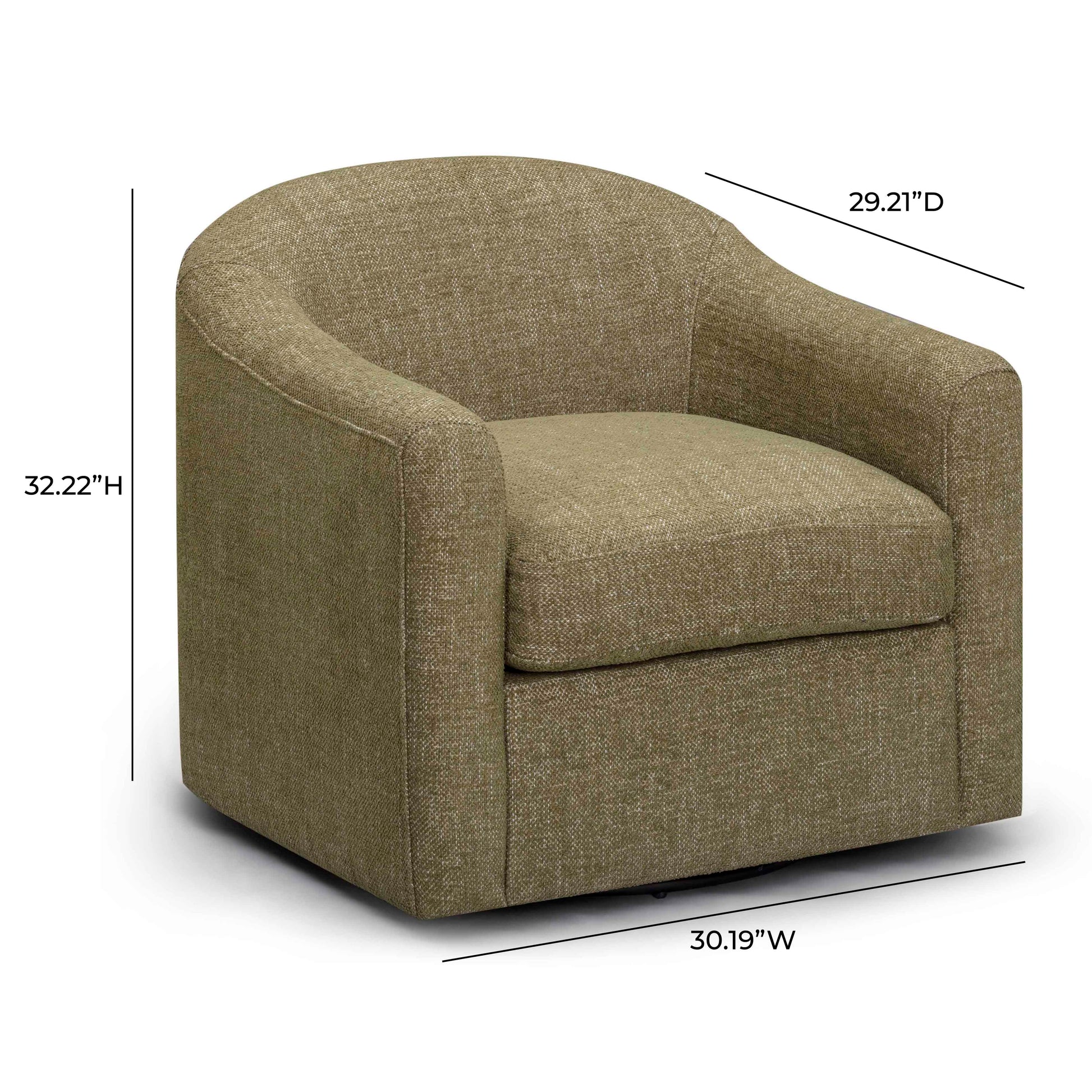Thao Contract-Grade Basketweave Fabric Swivel Accent Chair Green by Tov Furniture