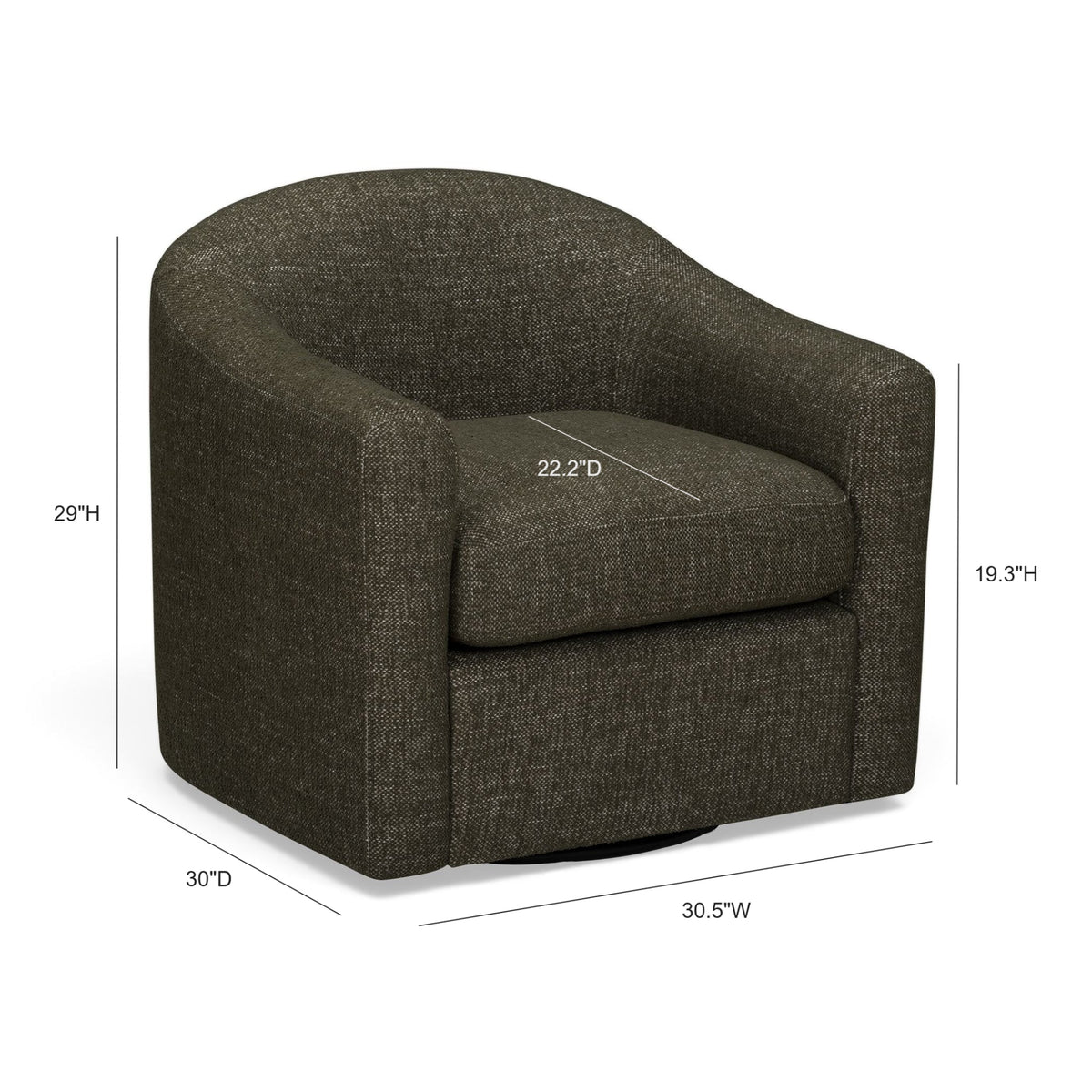 Thao Green Contract-Grade Basketweave Fabric Swivel Accent Chair by TOV Furniture – photo 8 of 8