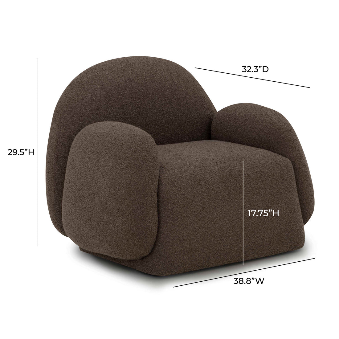 Marius Brown Boucle Accent Chair Brown by Tov Furniture