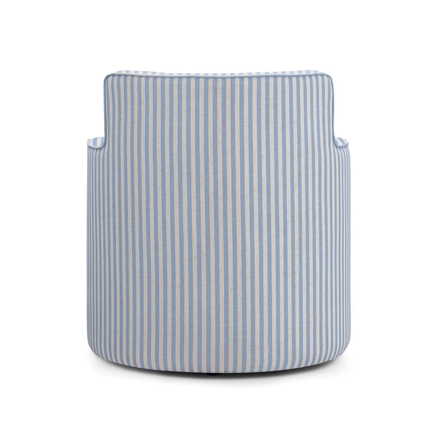 Passe Striped Linen Swivel Chair Blue Stripes by Tov Furniture