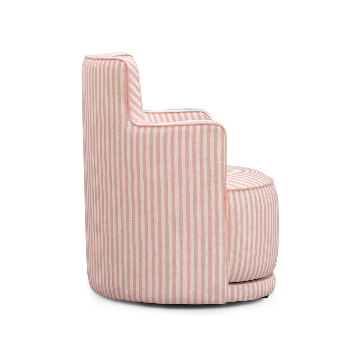 Passe Striped Linen Swivel Chair Pink Stripes by Tov Furniture