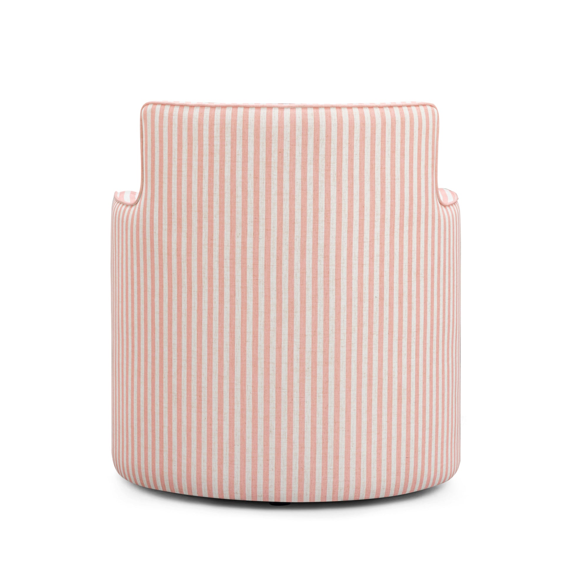 Passe Striped Linen Swivel Chair Pink Stripes by Tov Furniture