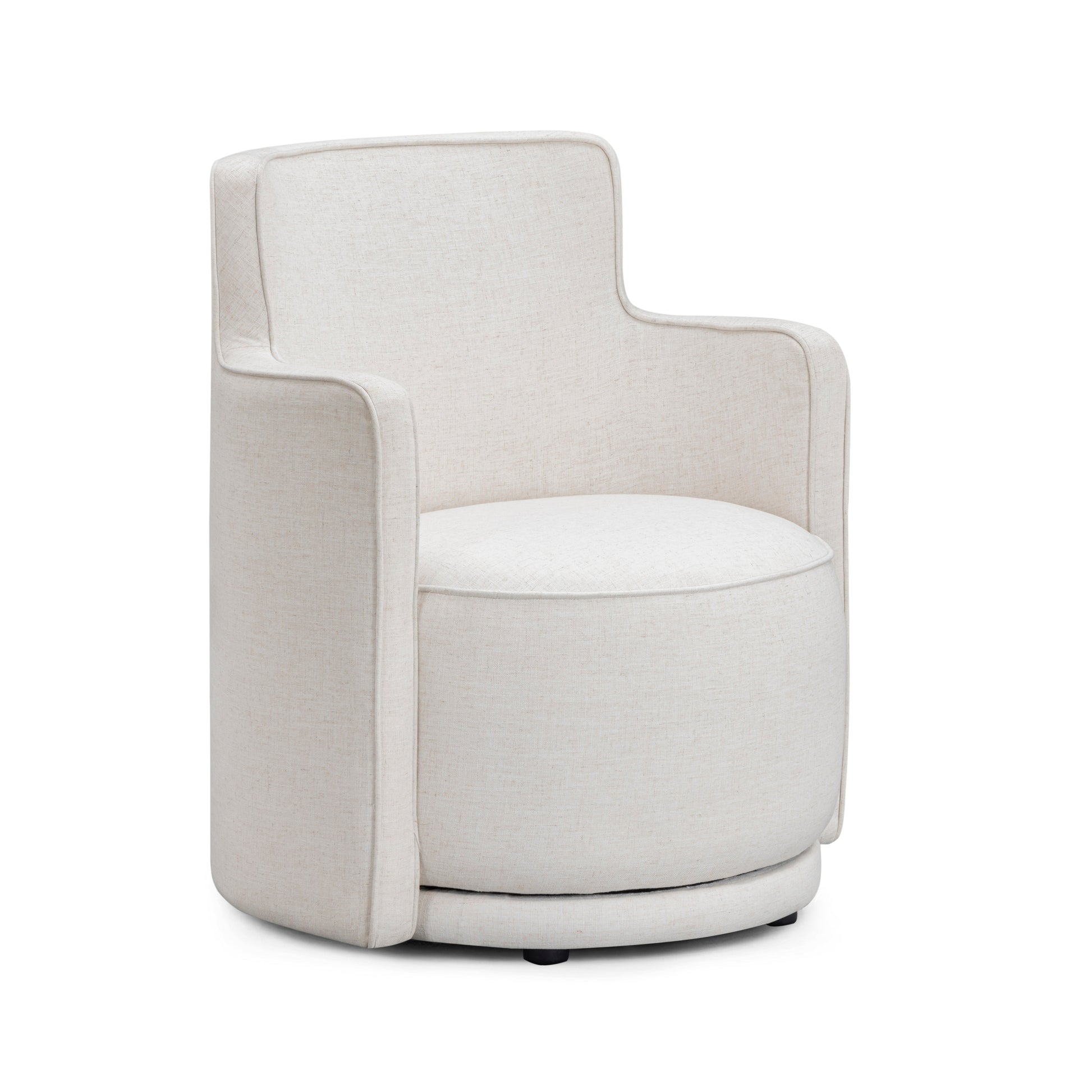Passe Cream Upcycled Performance Linen Swivel Chair Cream by Tov Furniture