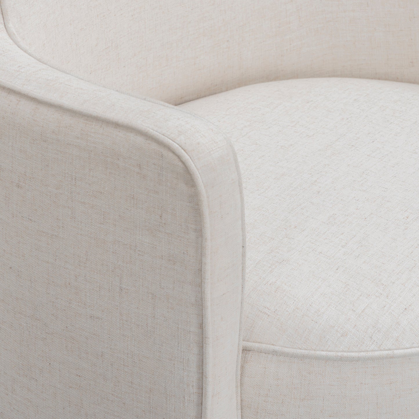 Passe Cream Upcycled Performance Linen Swivel Chair Cream by Tov Furniture