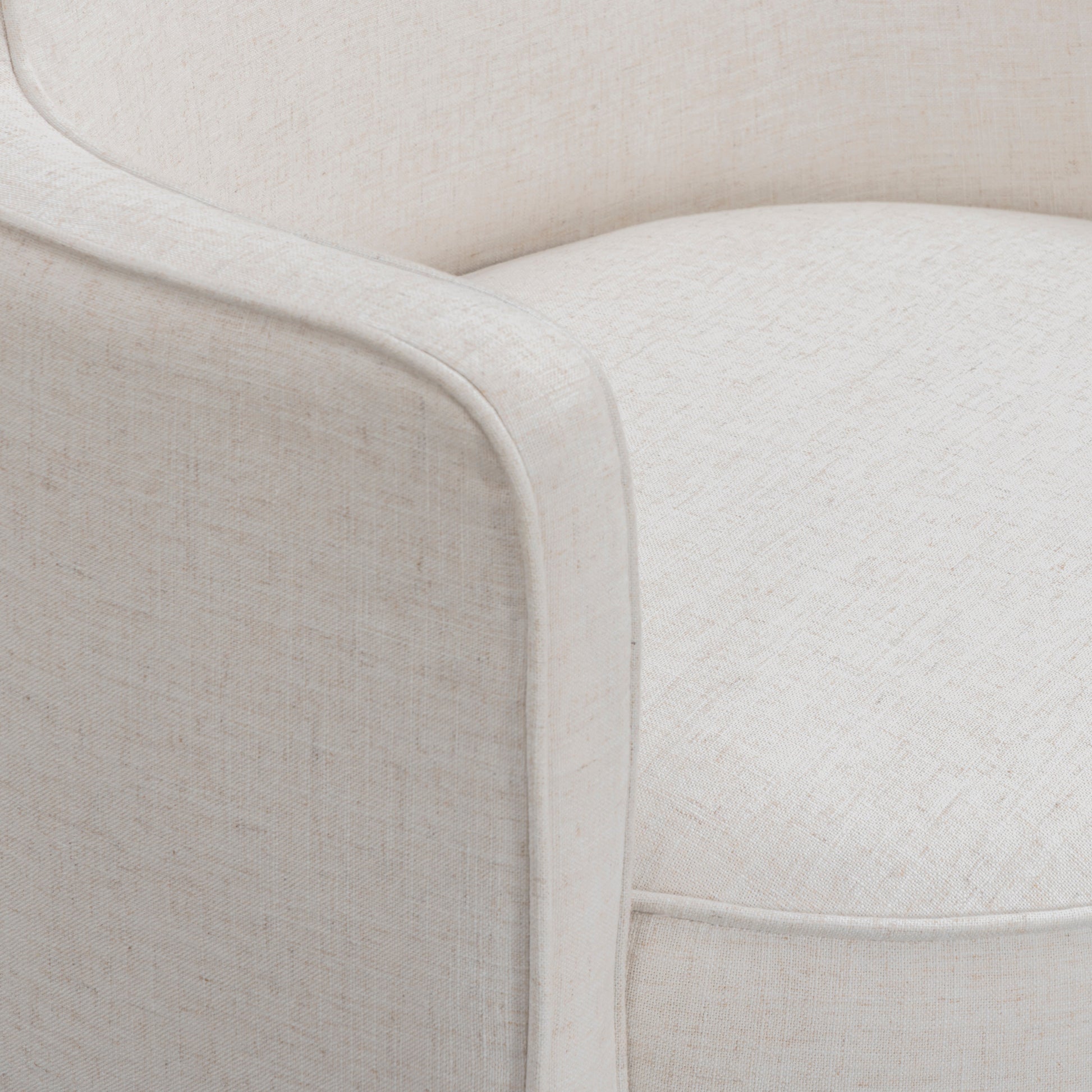 Passe Cream Upcycled Performance Linen Swivel Chair Cream by Tov Furniture