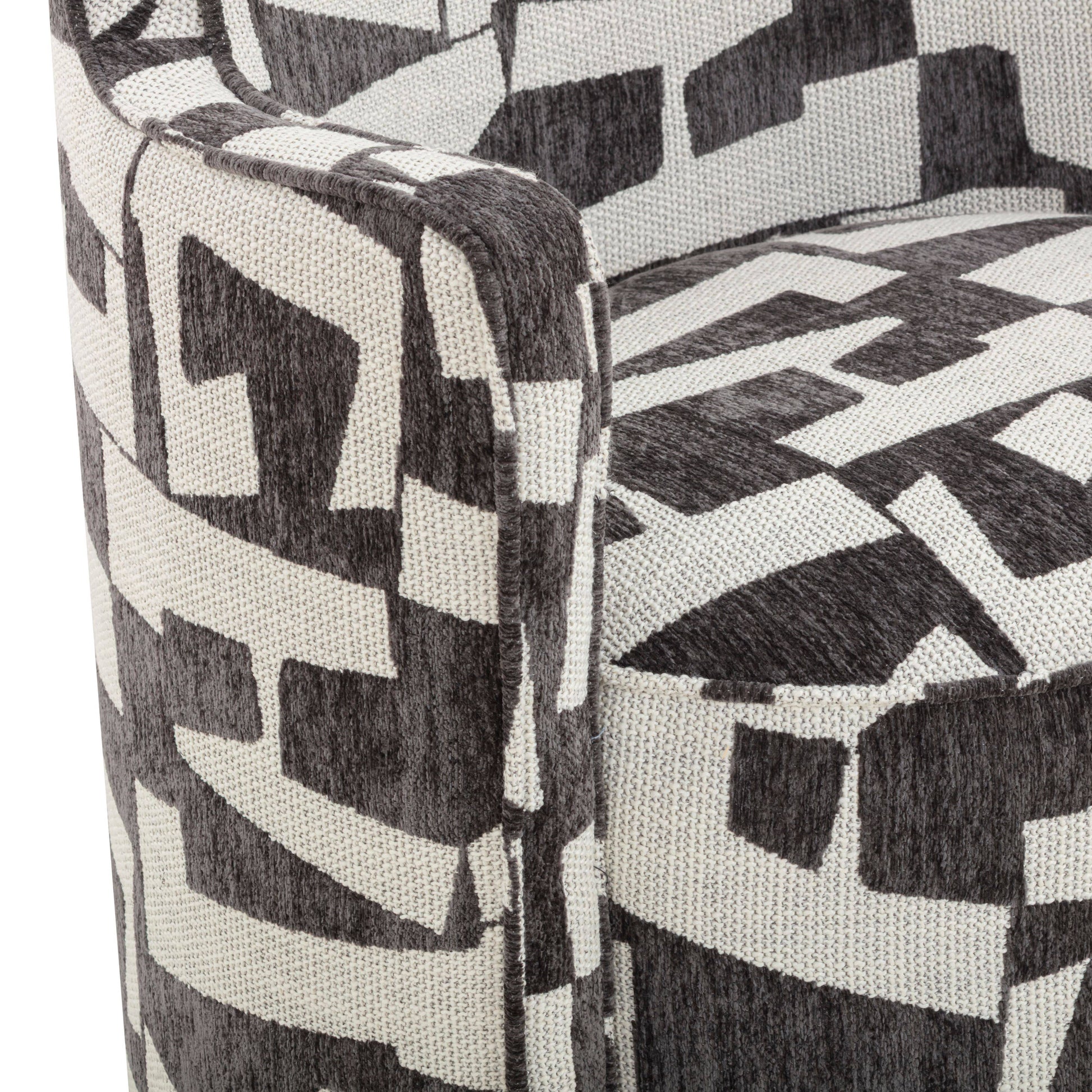 Passe Black Performance Jacquard Swivel Chair Black by Tov Furniture