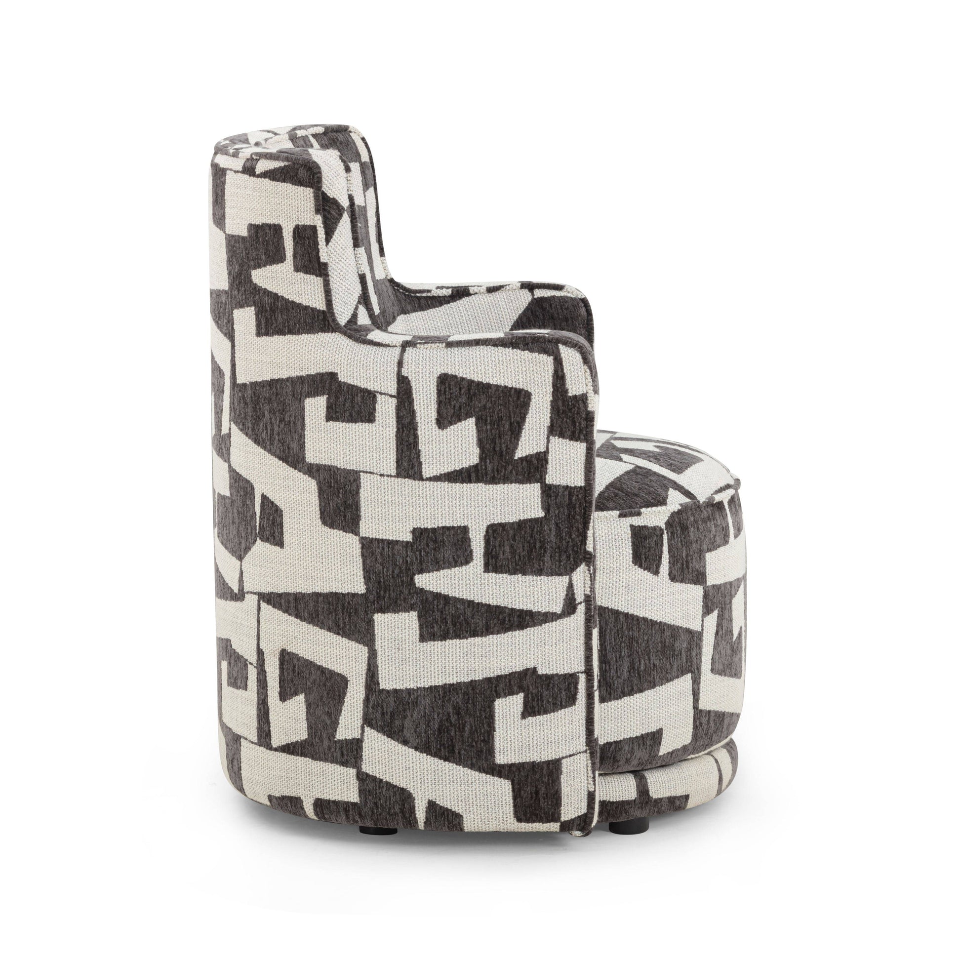 Passe Black Performance Jacquard Swivel Chair Black by Tov Furniture