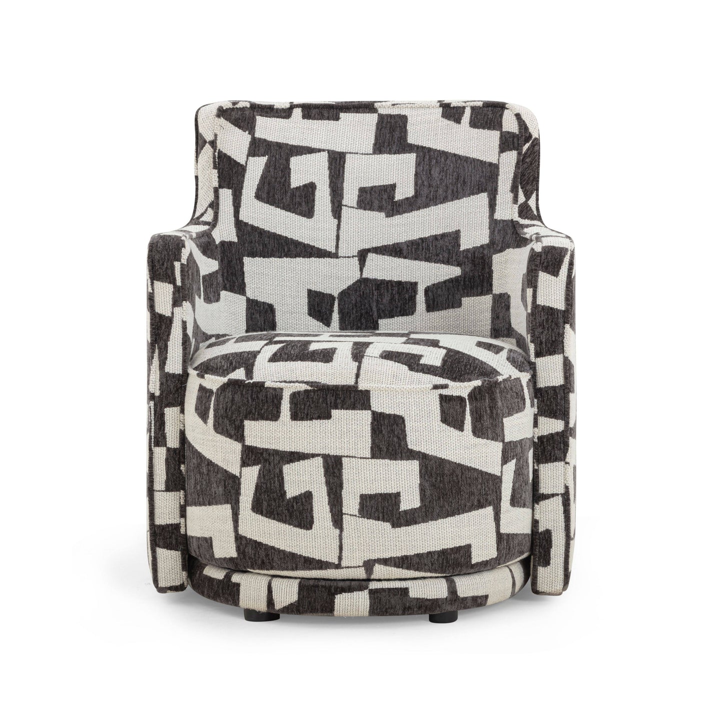 Passe Black Performance Jacquard Swivel Chair Black by Tov Furniture