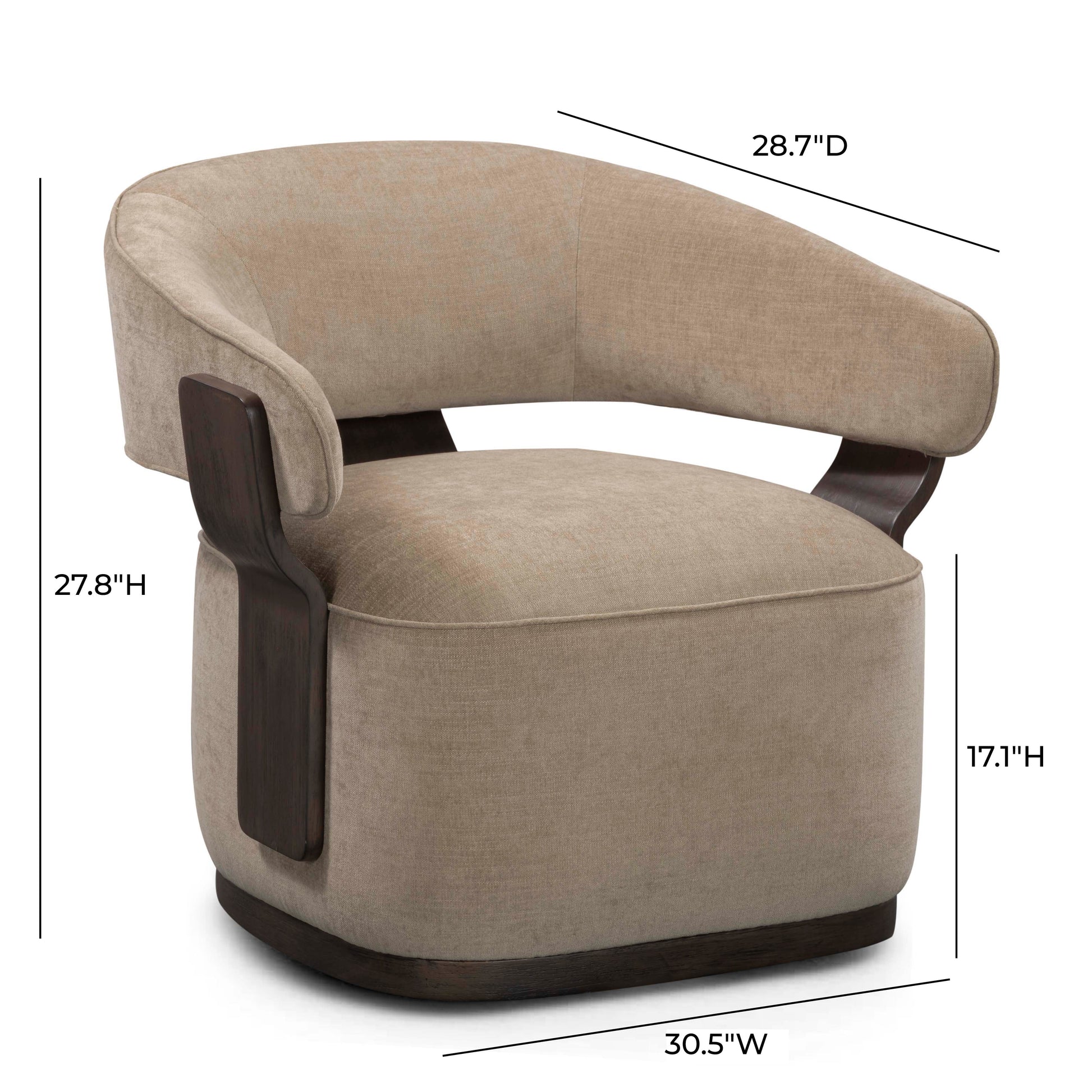 Madison Linen Performance Chenille Swivel Accent Chair Stone by Tov Furniture