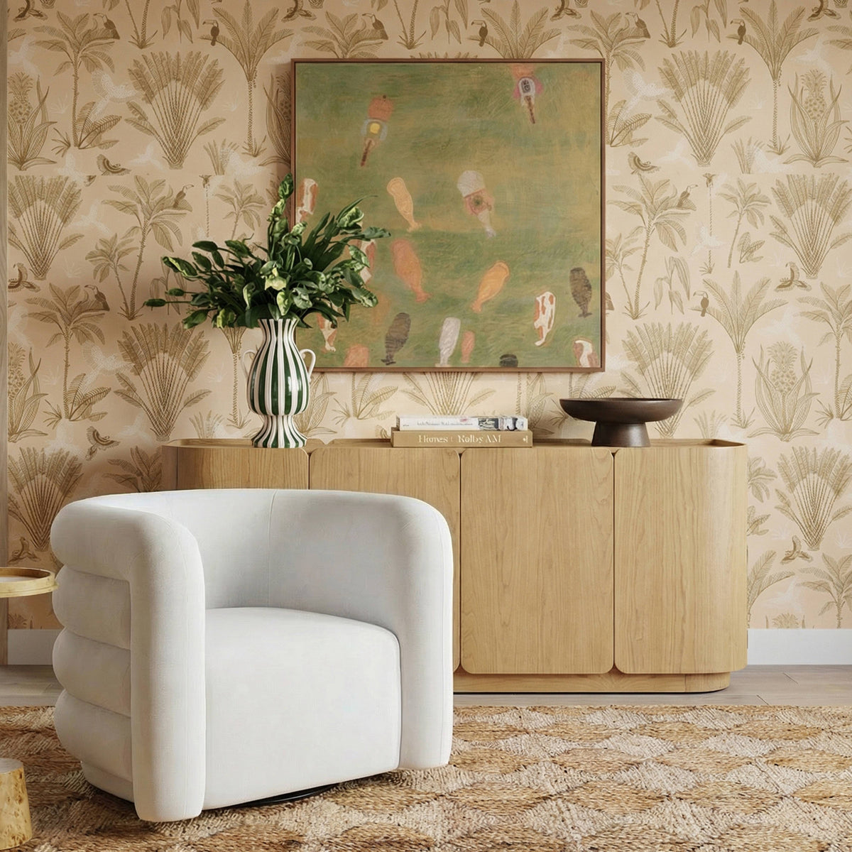 Curves Cream Velvet Swivel Accent Chair by TOV Furniture – photo 2 of 7