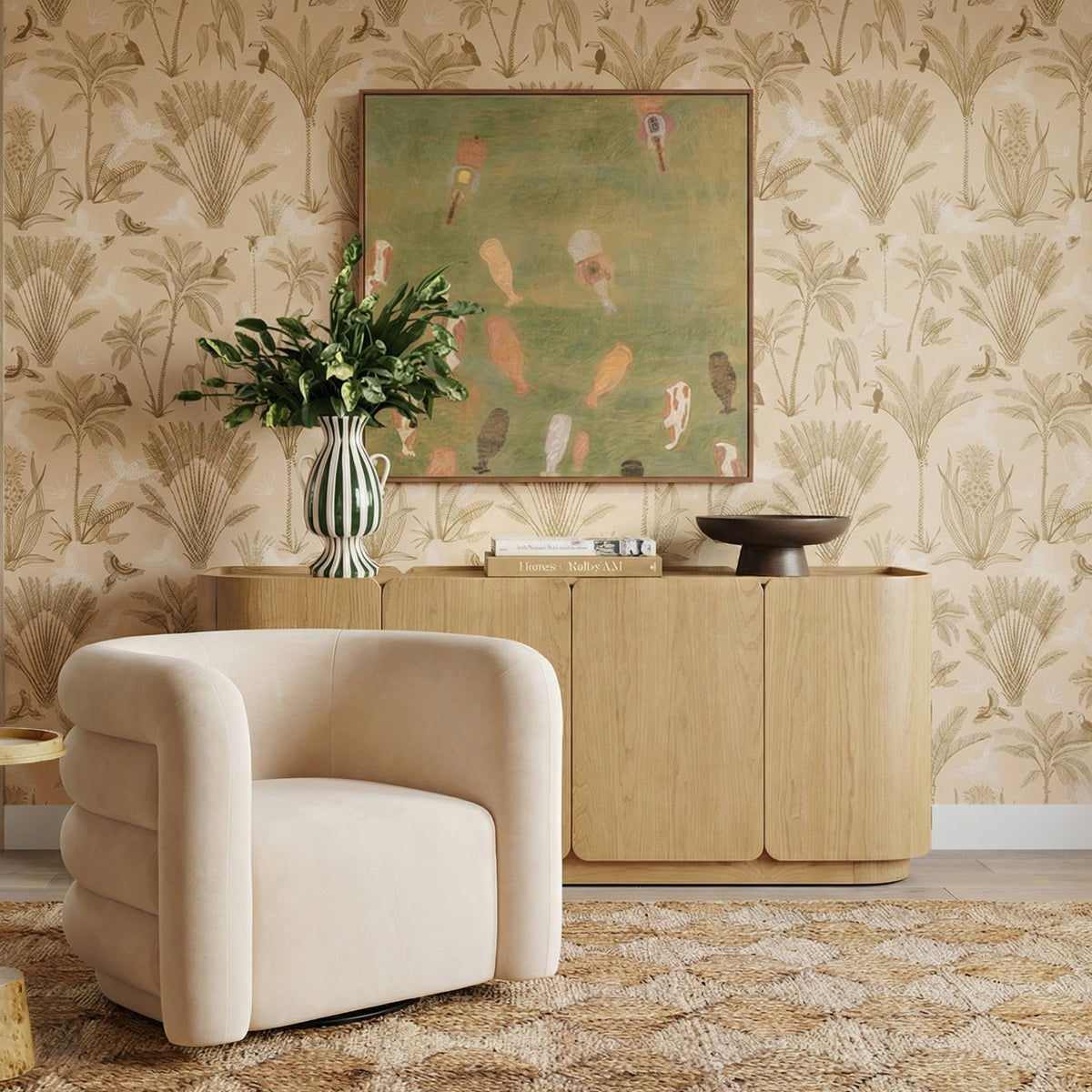 Curves Peach  Velvet Swivel Accent Chair by TOV Furniture – photo 2 of 8