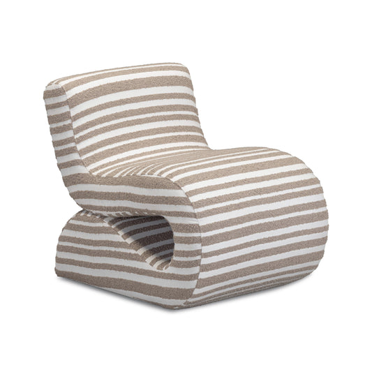 Senna Taupe Organic Stripes Contract-Grade Jacquard Fabric Accent Chair Taupe by Tov Furniture