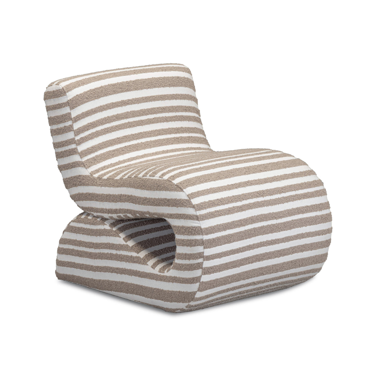 Senna Taupe Organic Stripes Contract-Grade Jacquard Fabric Accent Chair by TOV Furniture – photo 1 of 8