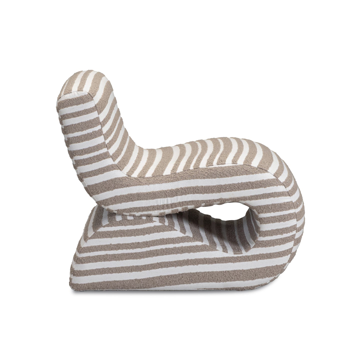 Senna Taupe Organic Stripes Contract-Grade Jacquard Fabric Accent Chair Taupe by Tov Furniture