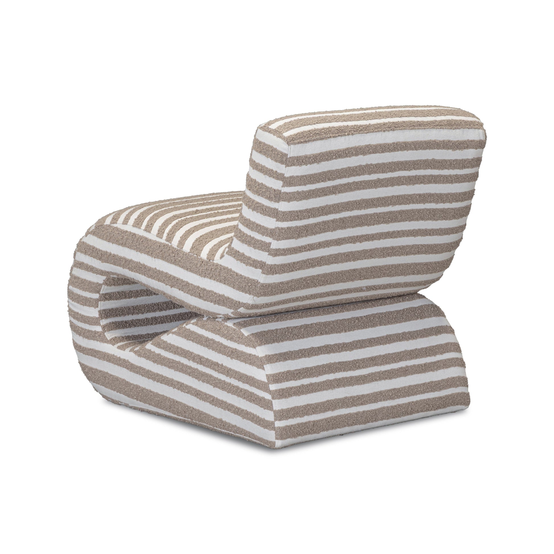 Senna Taupe Organic Stripes Contract-Grade Jacquard Fabric Accent Chair Taupe by Tov Furniture