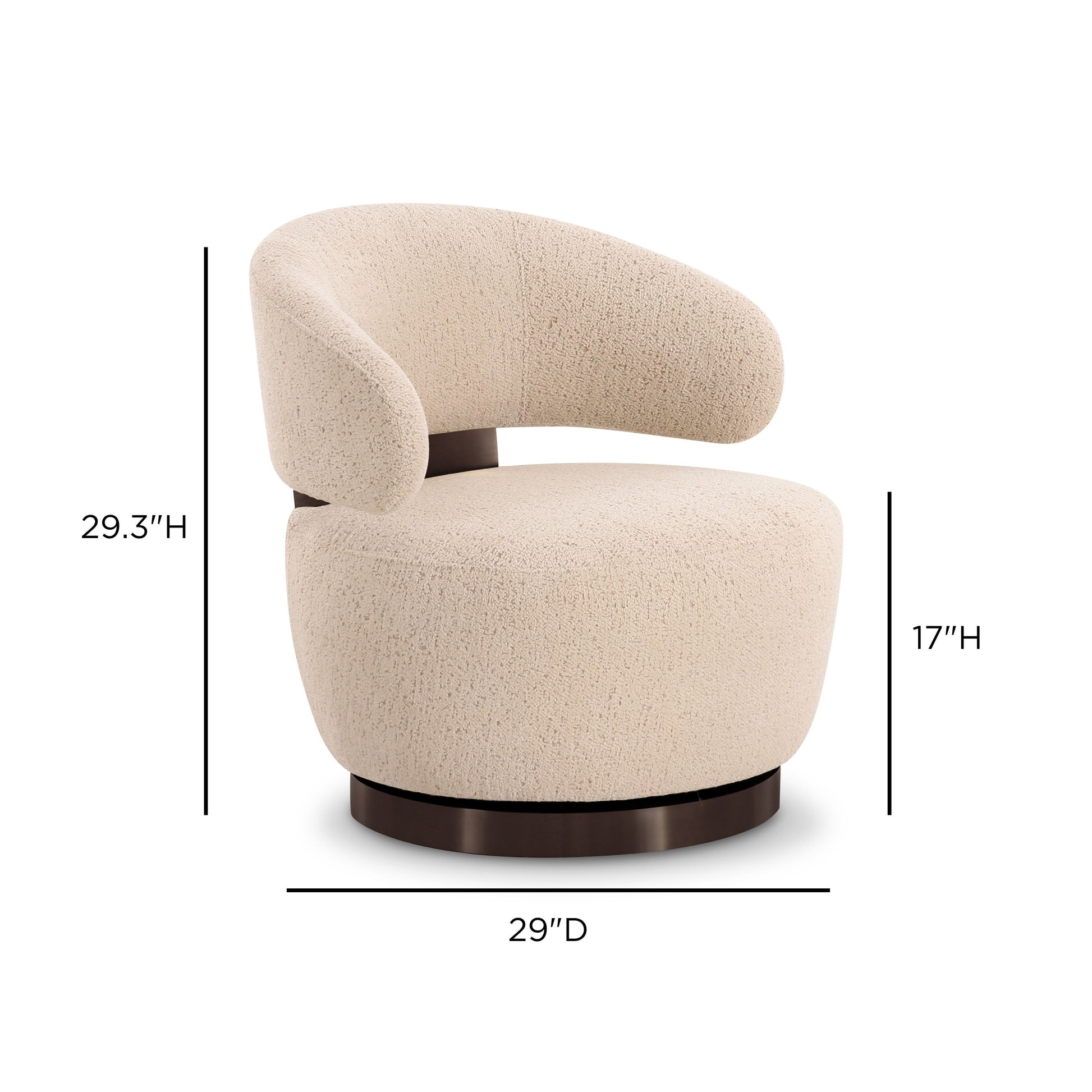 Austin Cream Performance Boucle Swivel Accent Chair Cream by Tov Furniture