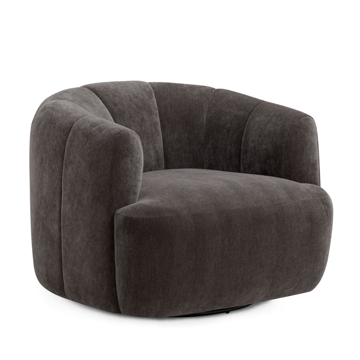 Jasmine Storm Grey Upcycled Basketweave Swivel Accent Chair by TOV Furniture – photo 3 of 9