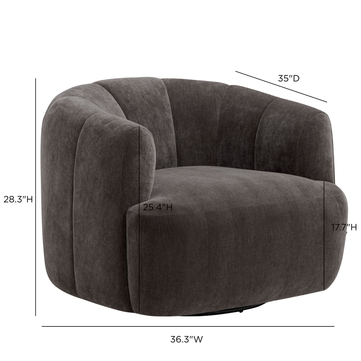 Jasmine Storm Grey Upcycled Basketweave Swivel Accent Chair by TOV Furniture – photo 8 of 9