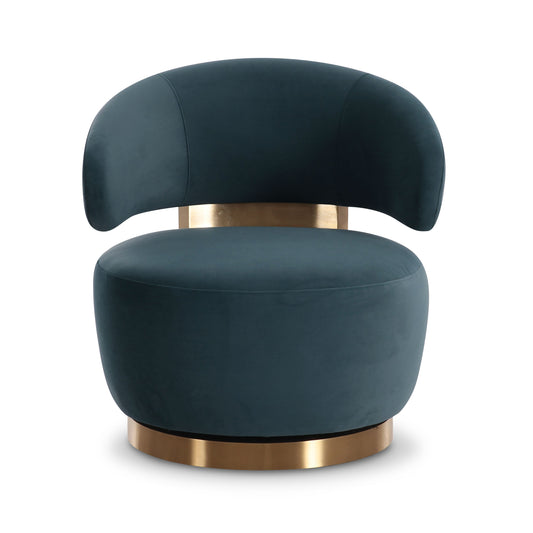 Austin Dark Teal Performance Velvet Swivel Accent Chair Dark Teal by Tov Furniture