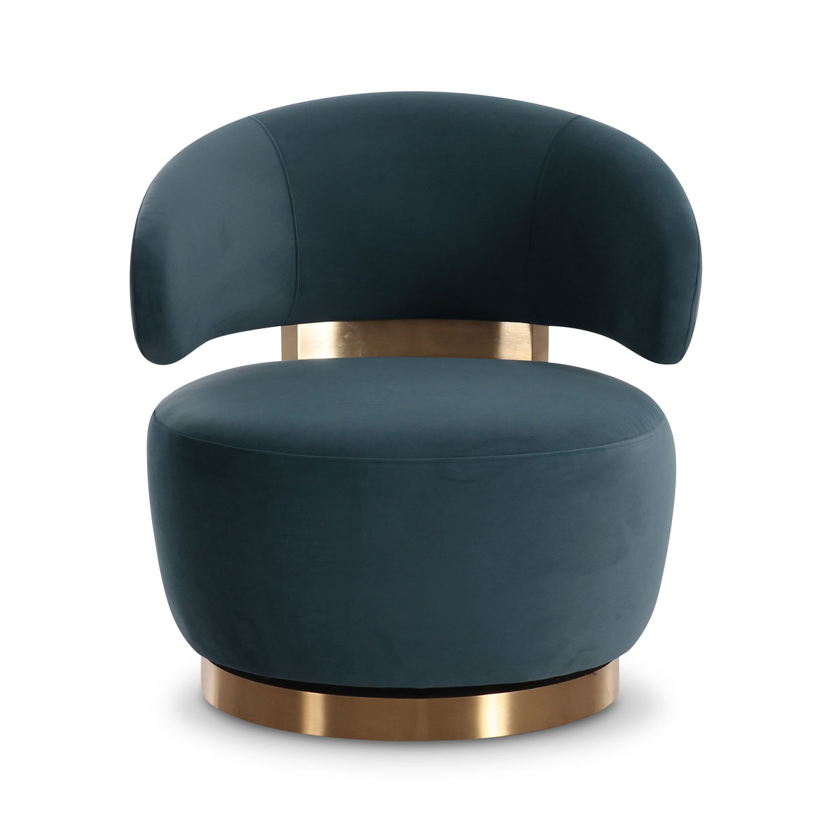 Austin Dark Teal Performance Velvet Swivel Accent Chair by TOV Furniture – photo 1 of 6