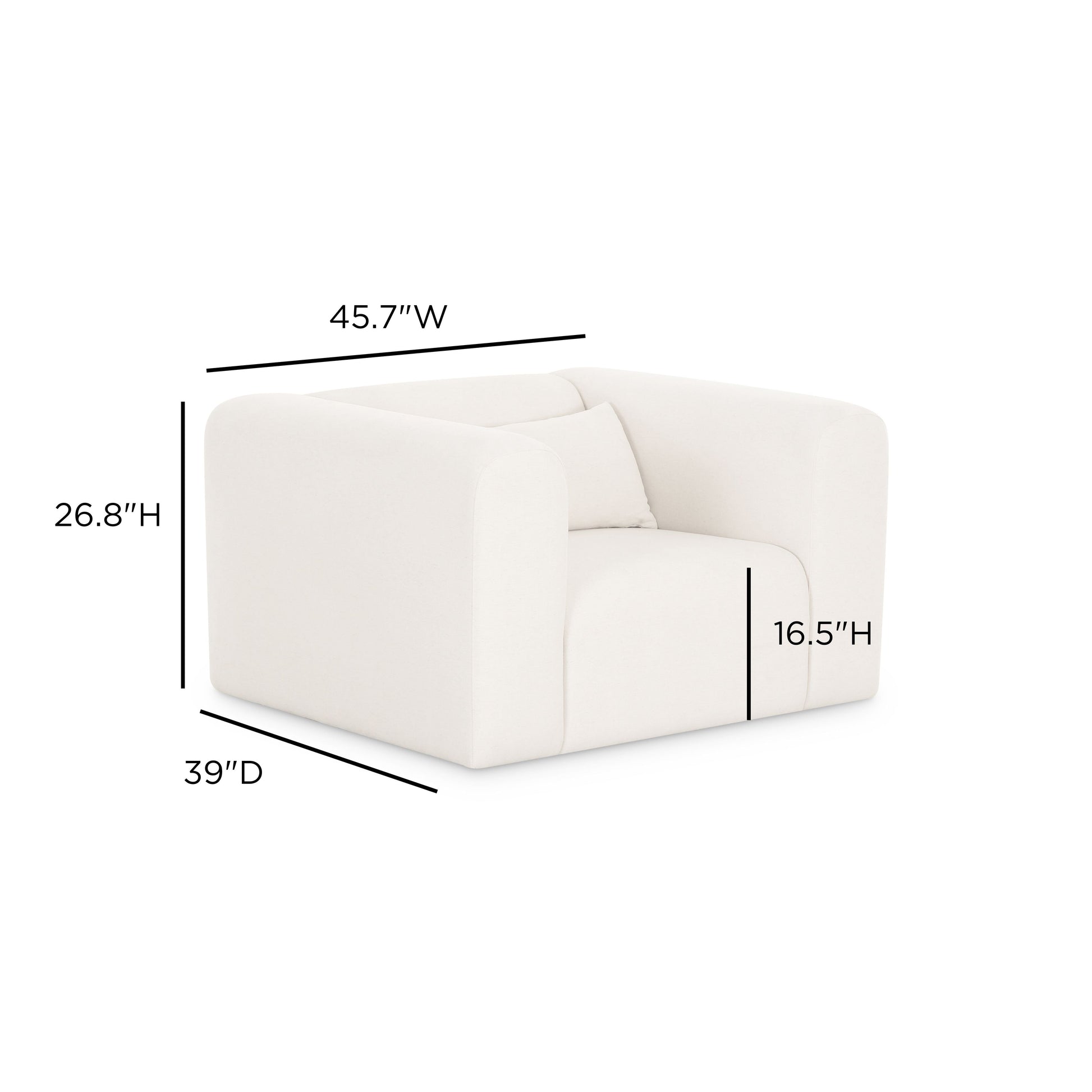 Tarra Cream Performance Chenille Armchair Cream by Tov Furniture