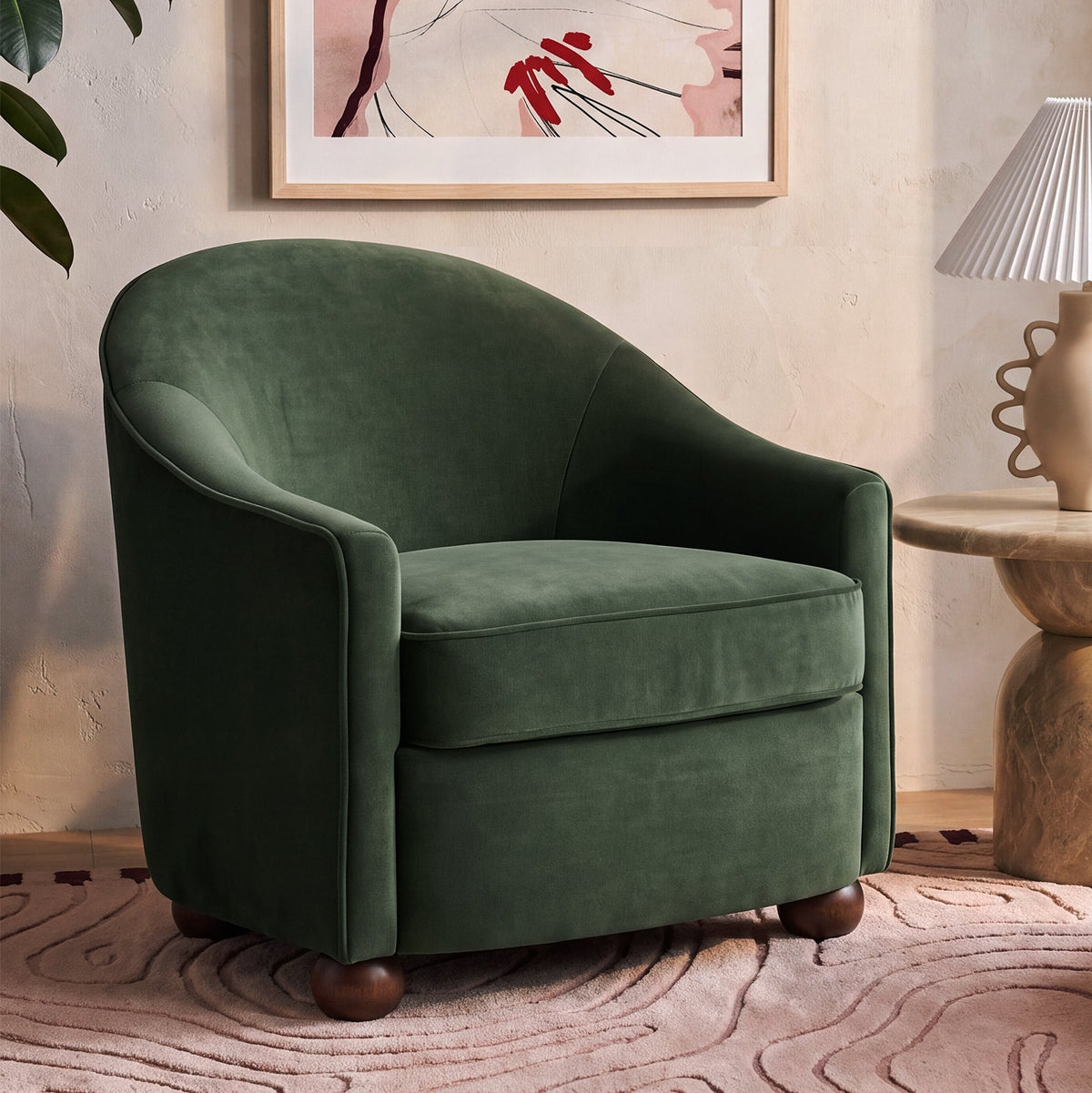 Cettie Performance Velvet Accent Chair in Green by TOV Furniture – photo 2 of 6