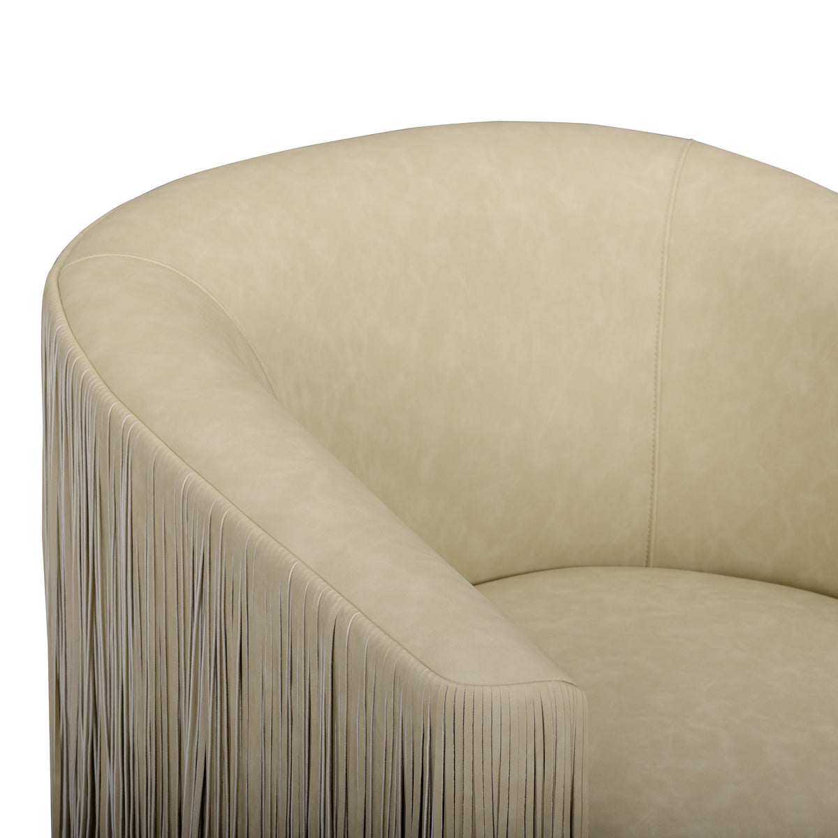 Shag Me Distressed Tan Performance Vegan Leather Swivel Chair by TOV Furniture – photo 5 of 8
