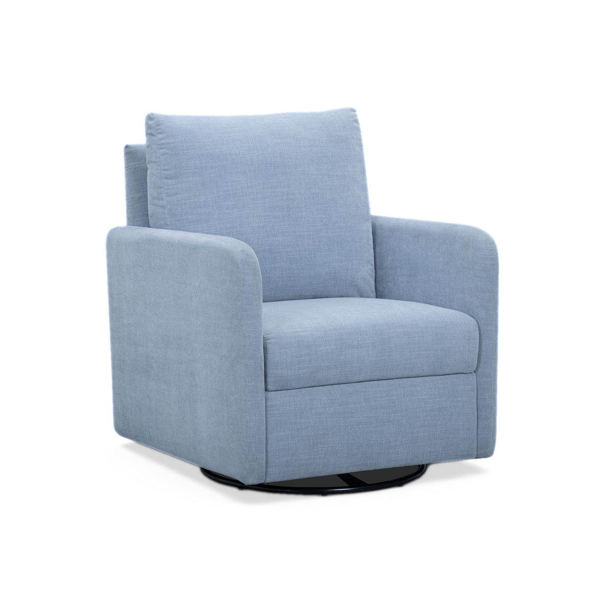 Nancy Chambray Blue Textured Velvet Nursing Chair by TOV Furniture – photo 1 of 8
