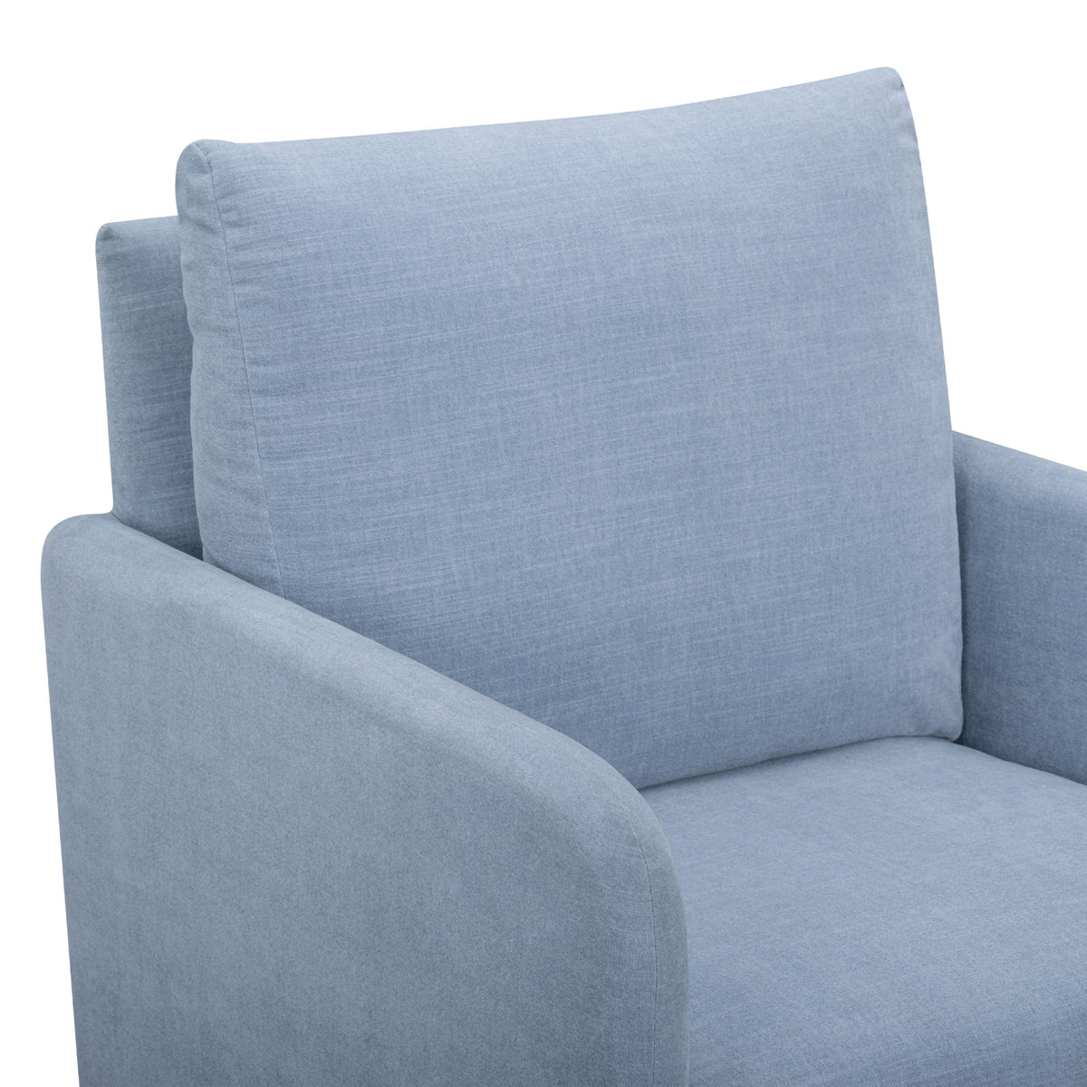 Nancy Chambray Blue Textured Velvet Nursing Chair by TOV Furniture – photo 4 of 8
