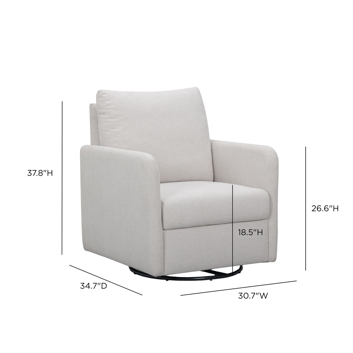 Nancy Light Grey Chenille Nursing Chair by TOV Furniture – photo 8 of 8
